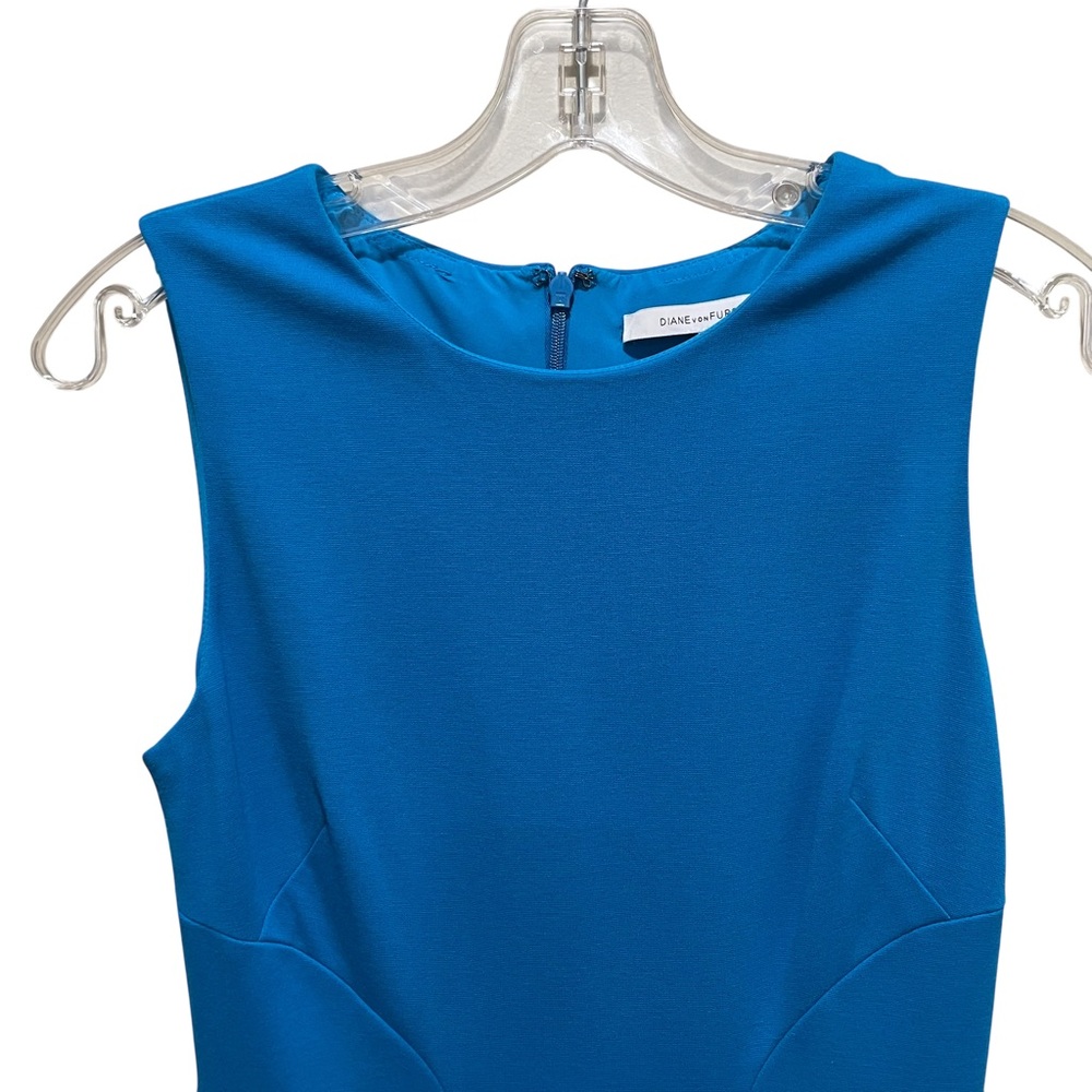 Diane Von Furstenberg Fit And Flare Sleeveless Dress Blue Women Size 2 - Picture 3 of 6